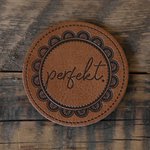 Kunstleder-Label 'perfekt!' vintage brown