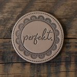 Kunstleder-Label 'perfekt!' beige