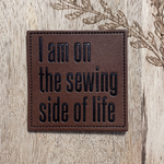 Kunstleder-Label 'sewing side'