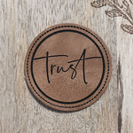 Kunstleder-Label 'trust'